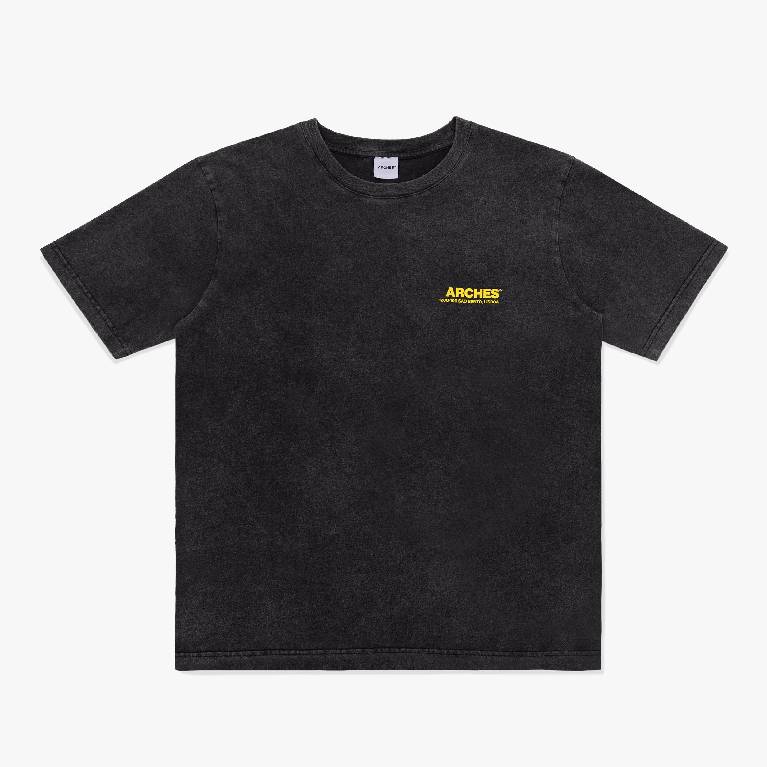 Core Logo Fadeout Wash Regular Fit T-Shirt 230gsm by Arches Global, made in Portugal from 100% organic cotton luxury blanks.