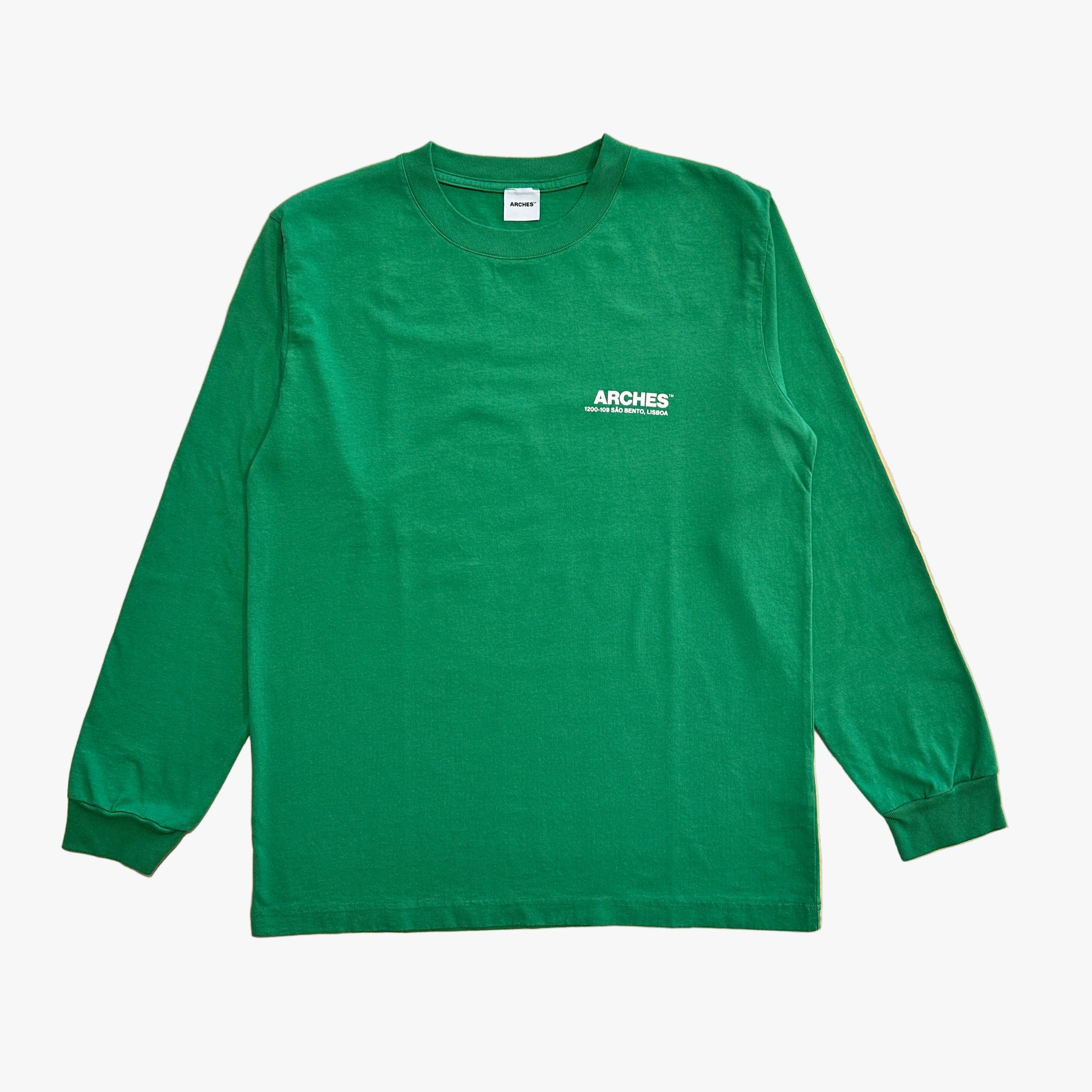 Core Logo long sleeve shirt 230gsm by Arches Global, made in Portugal from 100% organic cotton luxury blanks.
